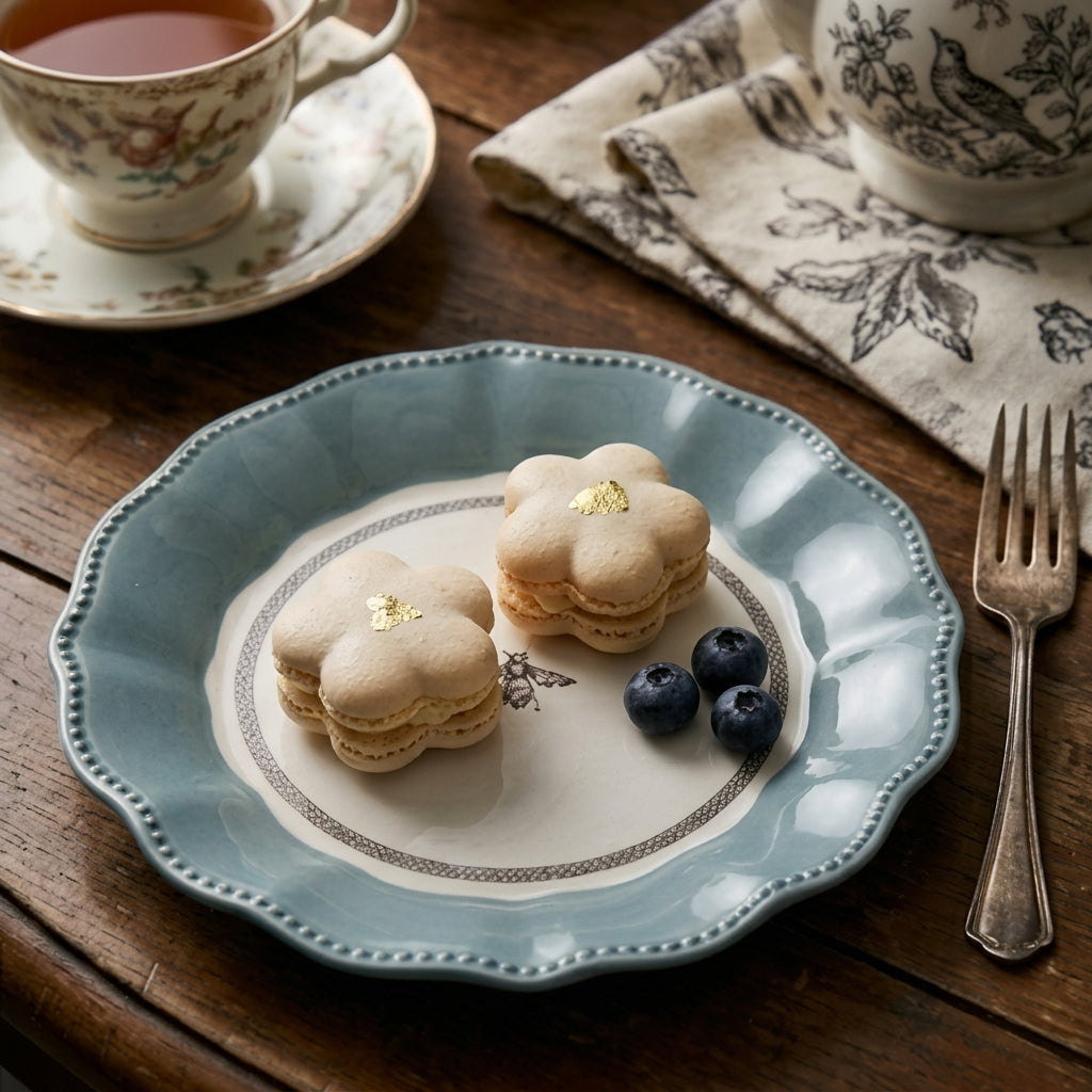French Country Bee Scalloped Plates - Set of 5