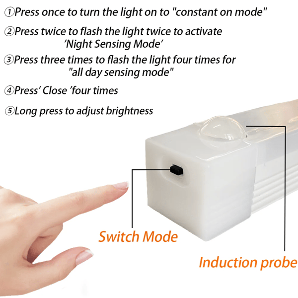 💡Wireless Motion Sensor LED Light Bar - Rechargeable & Magnetic Under Cabinet Lighting - Ultra-Thin Stick-on Night Light for Kitchen, Wardrobe, Stairs & Hallway (No Drilling Required)